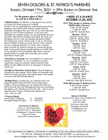Weekly Bulletin for October 17, 2021