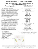 Weekly Bulletin for July 19, 2020