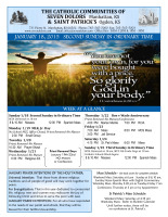 Weekly Bulletin for January 18, 2015