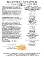 Weekly Bulletin for November 24, 2019