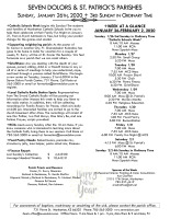Weekly Bulletin for January 26, 2020