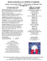 Weekly Bulletin for August 8, 2021