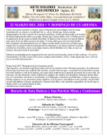 Bulletin for 22 March Español