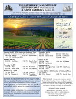 Weekly Bulletin for October 5, 2014