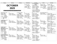 October Calendar Insert