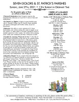 Weekly Bulletin for June 27, 2021