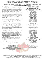 Weekly Bulletin for September 22, 2019