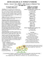 Weekly Bulletin for August 16, 2020