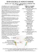 Weekly Bulletin for July 14, 2019