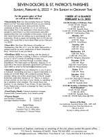 Weekly Bulletin for February 6, 2022