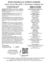 Weekly Bulletin for August 28, 2022
