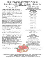 Weekly Bulletin for September 13, 2020