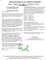 Weekly Bulletin for March 22, 2020