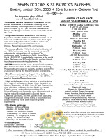 Weekly Bulletin for August 30, 2020