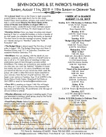 Weekly Bulletin for August 11, 2019
