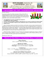7 Diciembre II Domingo Adviento