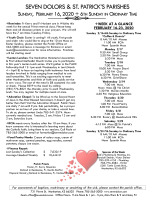 Weekly Bulletin for February 16, 2020