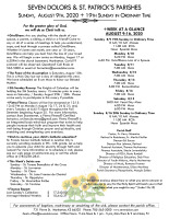 Weekly Bulletin for August 9, 2020