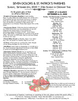 Weekly Bulletin for September 6, 2020
