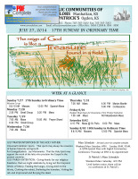 Weekly Bulletin for July 27, 2014