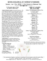 Weekly Bulletin for July 12, 2020