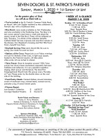 Weekly Bulletin for March 1, 2020
