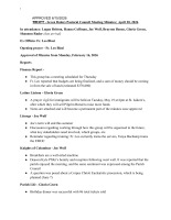 April 2026 Parish Council Minutes