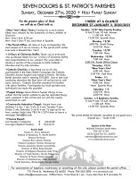 Weekly Bulletin for December 27, 2020
