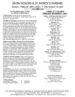 Weekly Bulletin for February 28, 2021